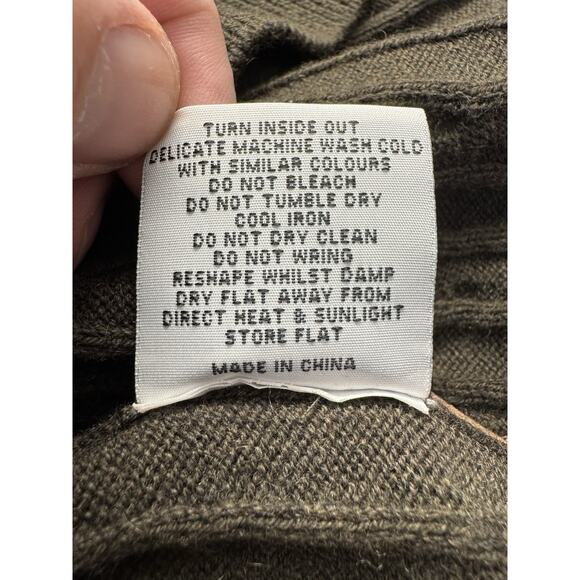 Schöffel Calton Cotton Cashmere Cable Knit Loden Green Men's XL 1/4 Zip Sweater‎ - Picture 7 of 8